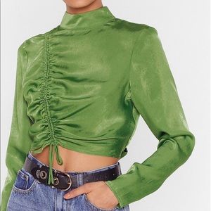 Satin Open back blouse